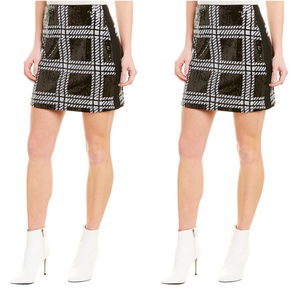 Ted Baker Hoopss Check Sequin Mini Skirt • Size 5 (US Size 12)
